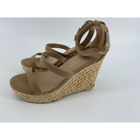 Altar'd State Womens Size 8 Becka Sandal Wedge Tan Strappy - Picture 6 of 7